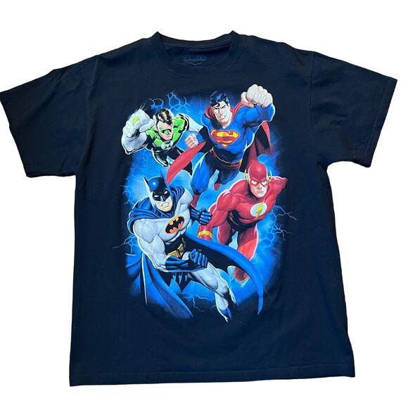 DC Comics Justice League Adult LG Batman Superman Flash Green Lantern T-shirt - Picture 1 of 4